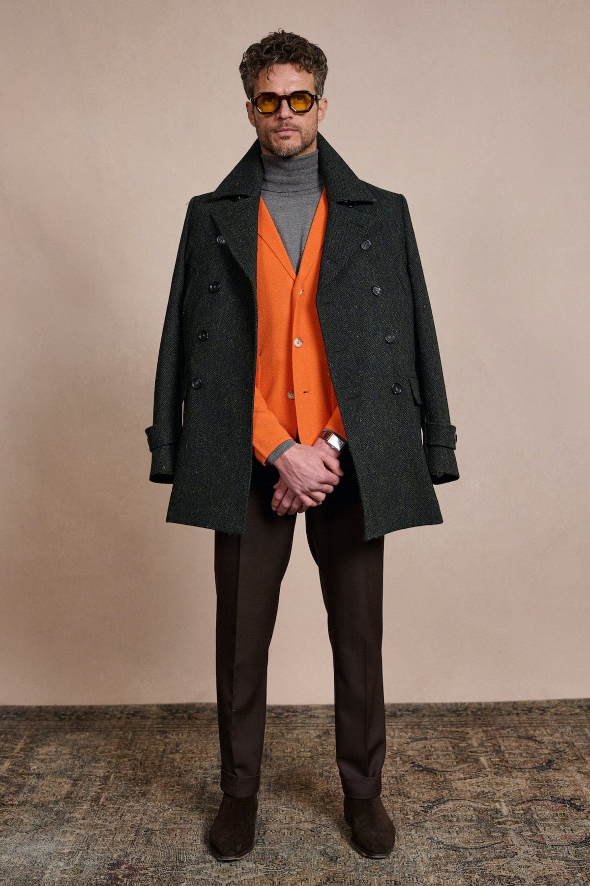 Harris Tweed Herringbone Coat