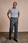 Wool, Silk & Linen Hopsack Trouser