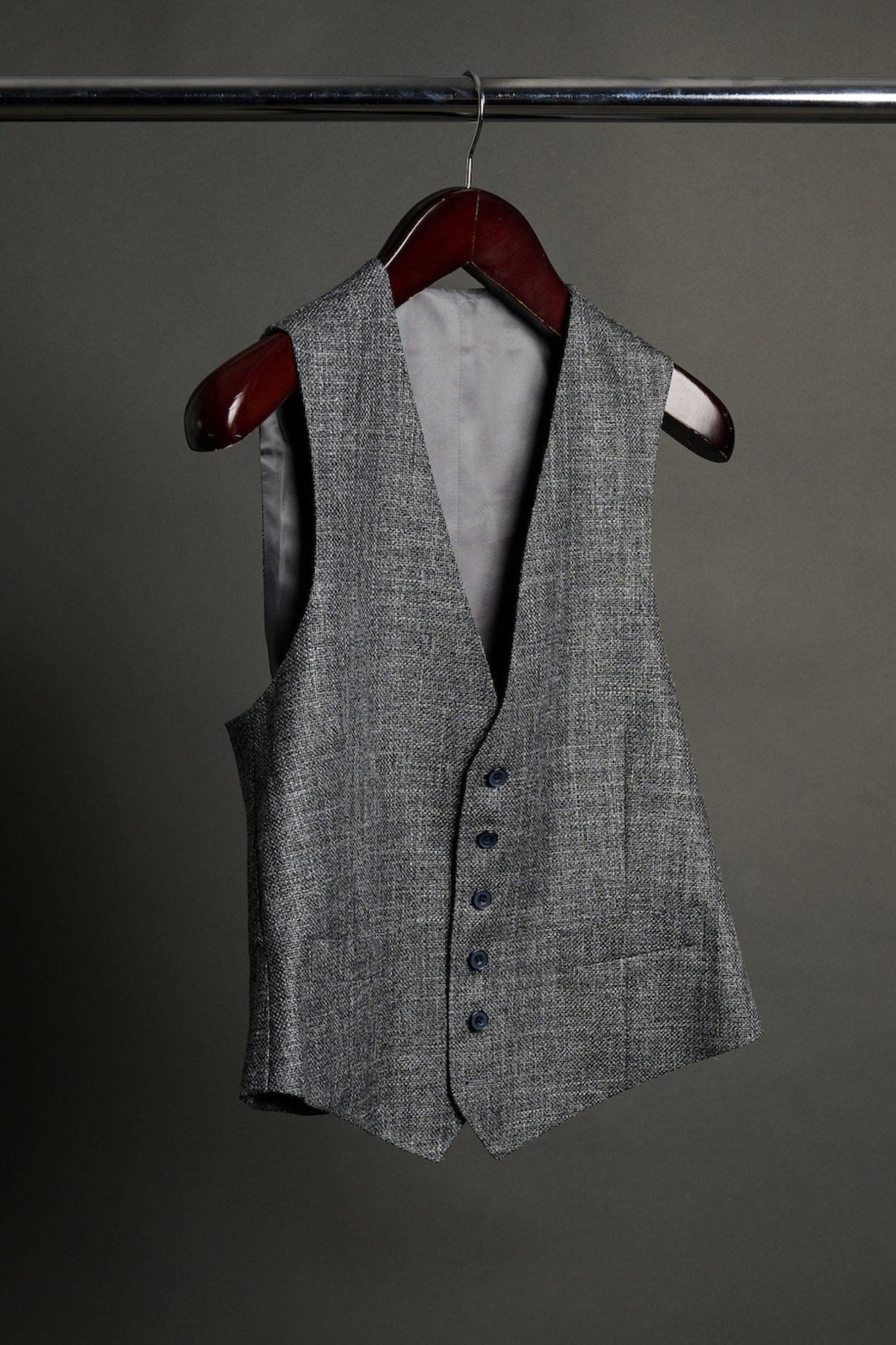 Wool, Silk & Linen Hopsack Vest