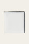 White Linen Tipped Pocket Square