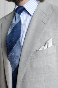 Color: Blue Navy Raw Silk Block