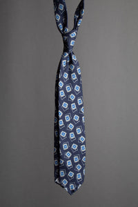 Color: Navy Geo Print Silk