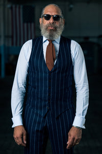 Color: Navy Chalkstripe